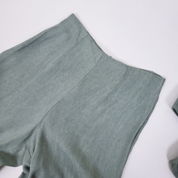 90’s lounge pants olive green vintage straight leg flowy lightweight high rise - Picture 4 of 14